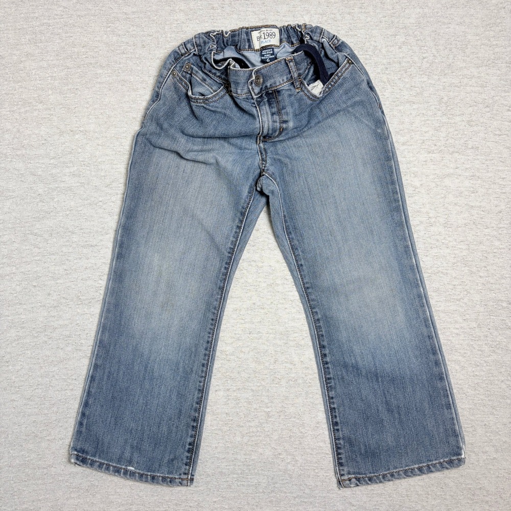 The Childrens Place Boys Jeans Size 6 Husky Blue Bootcut Adjustable Waist Denim